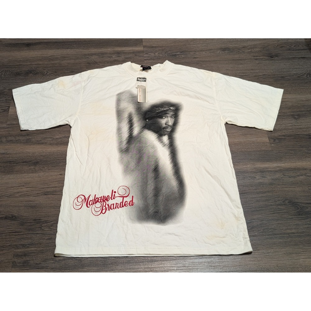 Makaveli Branded Tupac 2Pac Graphic T-Shirt Mens XL White NWT Vintage Style‎ Y2K